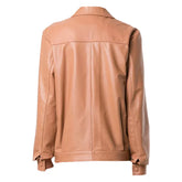 Genuine Leather Shirt Jacket | Brown color Leather Trucker Jacket